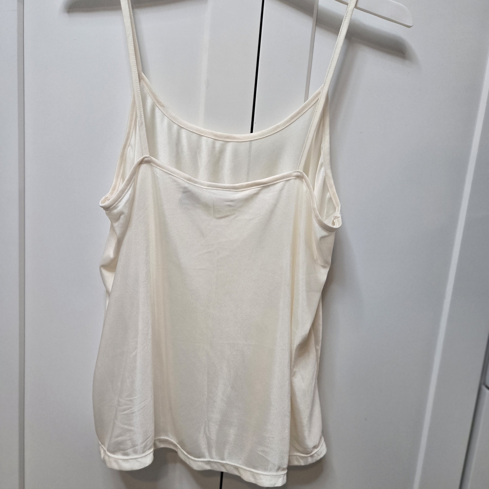 Y2k‎ Jaclyn Smith Cream Chemise Tank Under Shirt Femine Slip 1x - Picture 4 of 8